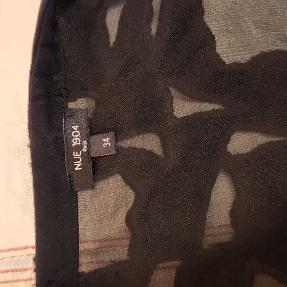 Black silk blouse Nue 1904 Paris size 34 xsmall - Picture 2 of 5